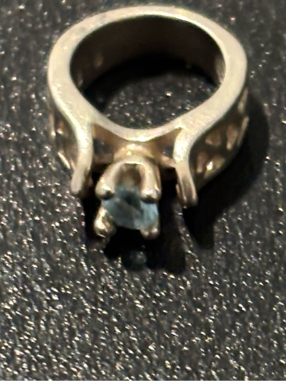 .925 Sterling Silver Fine Jewelry Solitaire Ring Charm/Pendant Blue Topaz Stone